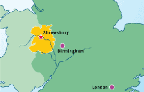 Detailed map of Shropshire